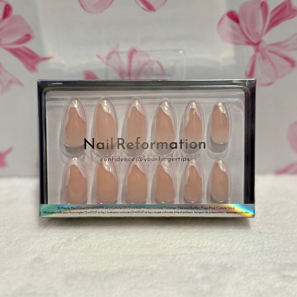 Nail Reformation Press On Nails White Pearl Tips 30 Pcs